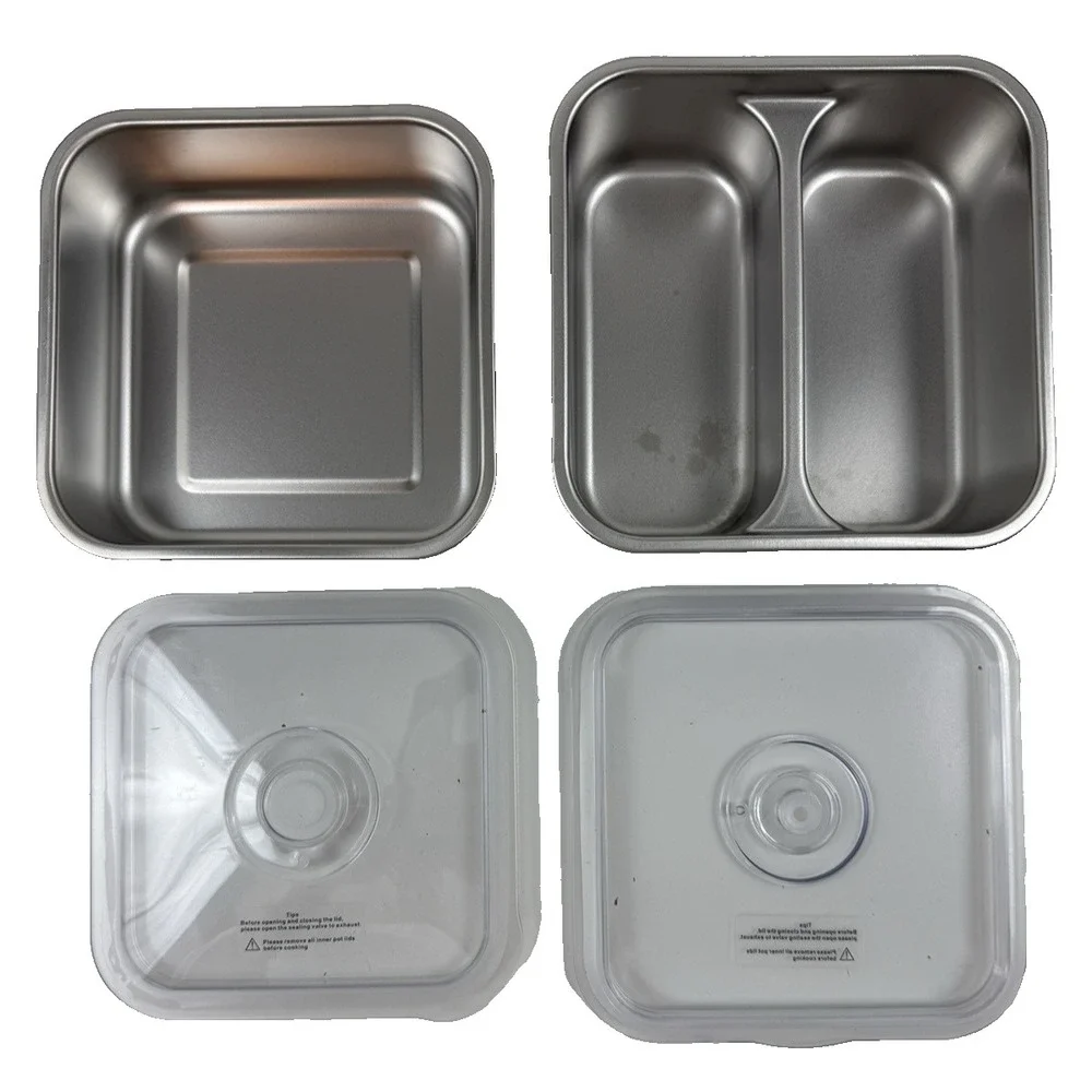 Electric Lunch Box Red by Kitchen HQ with Vacuum Sealed Trays TESTED and WORKING